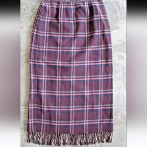 🦄Sag Harbor Acrylic Purple Plaid Pencil Skirt Size 16